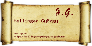Hellinger György névjegykártya